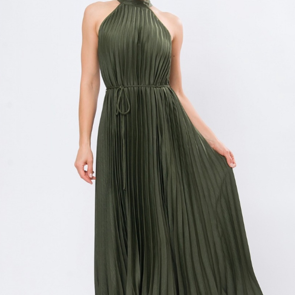 PLEATED SPORT CUT EVENING DRESS